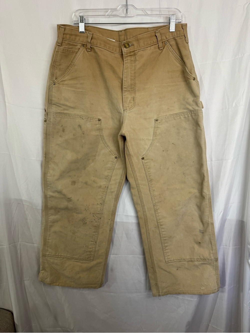 Vintage Carhartt USA Made Double Knee Work Pants Brown Duck Canvas Size 36